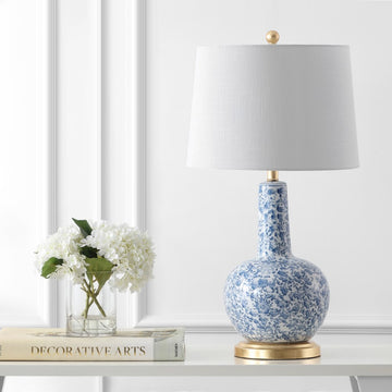 Chinois 30" Ceramic/Iron Classic Cottage LED Table Lamp - JONATHAN Y
